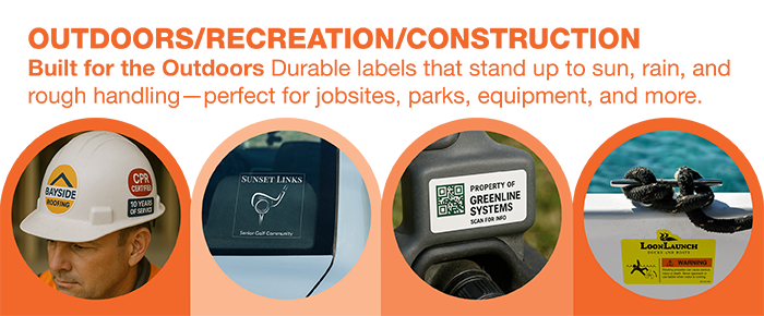 Durable custom vinyl stickers and labels for outdoor use on hard hats, vehicles, equipment, and watercraft – custom labels from wholesale trade printing experts.