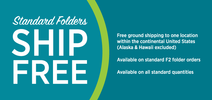 Custom standard folders ship free with Folderworks. Order now and see the difference our custom folders can make!
