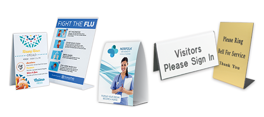 Custom Table Tents and Pedestal Signs Banner Image