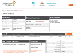 Online Order Details
